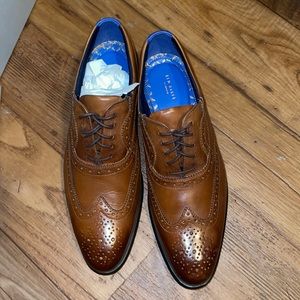 Ted Baker London brown brocade pointed dress shoes oxfords